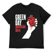 TMANI Mens Green Day American Idiot T-Shirt Black