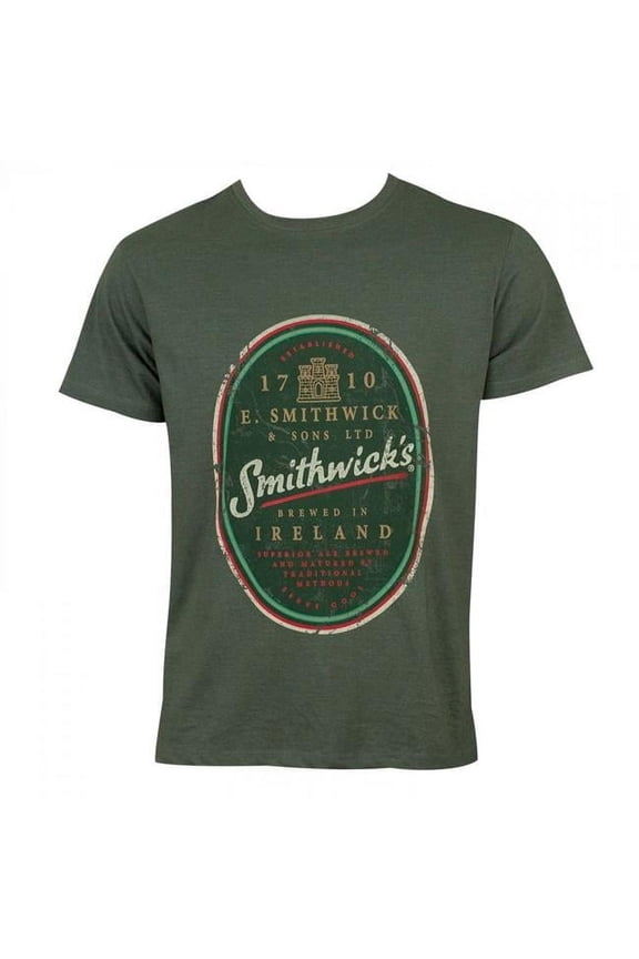 Mens Green Distressed T-Shirt - Large