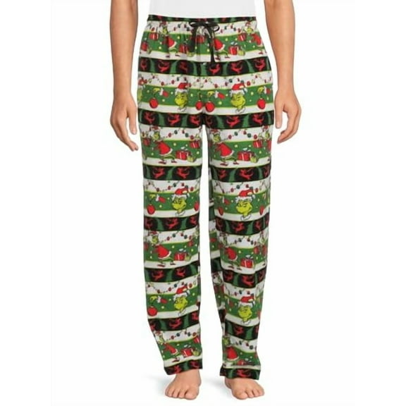 Mens Green Grinch Microfleece Sleep Pant, Small