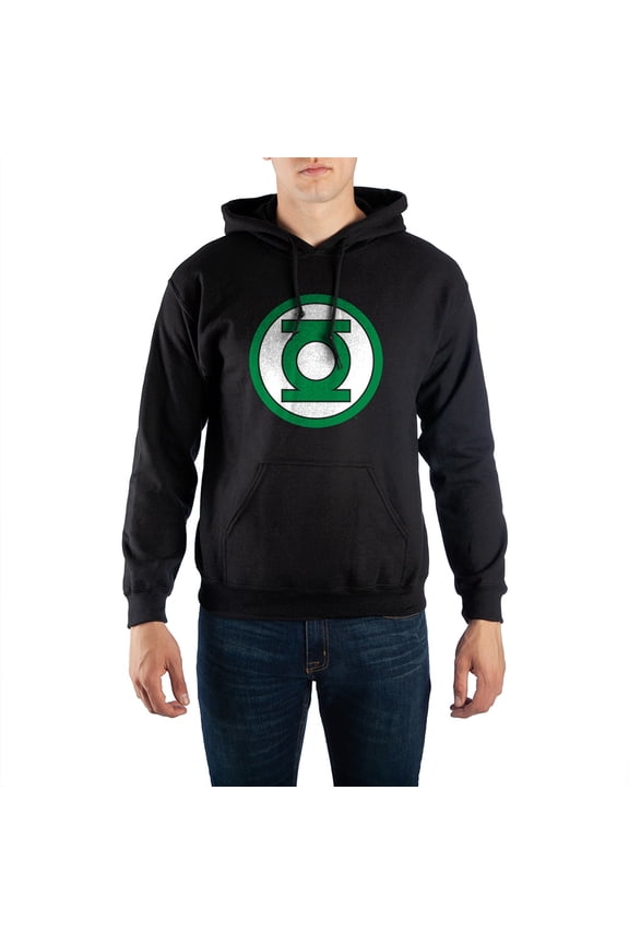 Mens Green Lantern Comic Book Superhero Black Hooded Sweatshirt-5XL