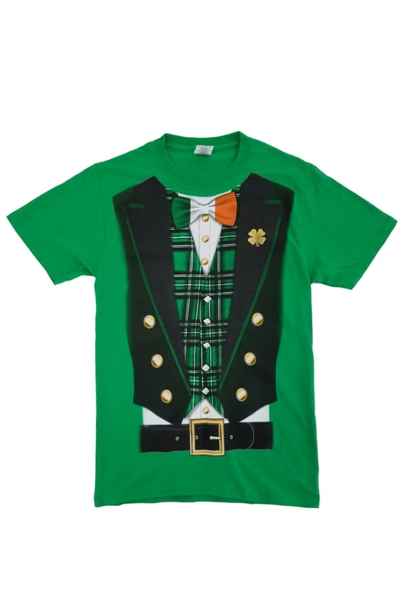 Mens Green St. Patrick's Day Leprechaun Costume Graphic T-Shirt 2XL