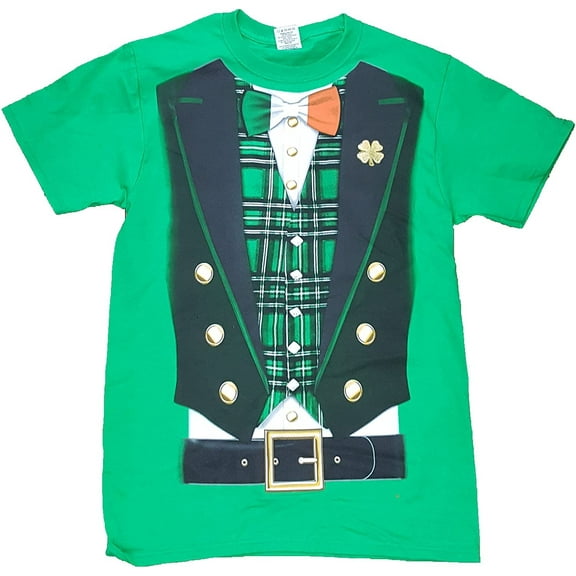 Mens Green St. Patrick's Day Leprechaun Costume Graphic T-Shirt X-Large
