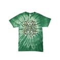 thumbnail image 1 of Mens Green Tie Dye St. Patrick's Day Four Leaf Clover Skulls Graphic T-Shirt S, 1 of 1