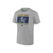 NCAA Notre Dame Fighting Irish Men's Heather Gray Cotton Boxed Mascot Short Sleeve T Shirt