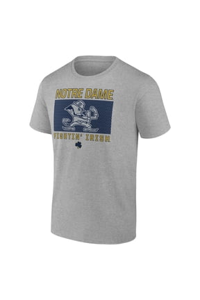 NCAA Notre Dame Fighting Irish Men's Heather Gray Cotton Boxed Mascot Short Sleeve T Shirt