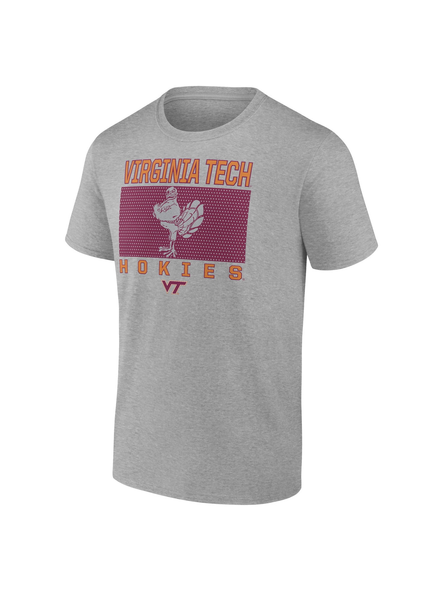 NCAA Virginia Tech Hokies Men's Heather Gray Cotton Boxed Mascot Short Sleeve T Shirt