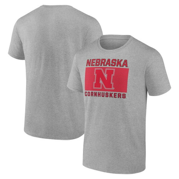 NCAA Nebraska Cornhuskers Men's Heather Gray Cotton Short Sleeve T Shirt