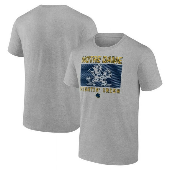 NCAA Notre Dame Fighting Irish Men's Heather Gray Cotton Short Sleeve T Shirt
