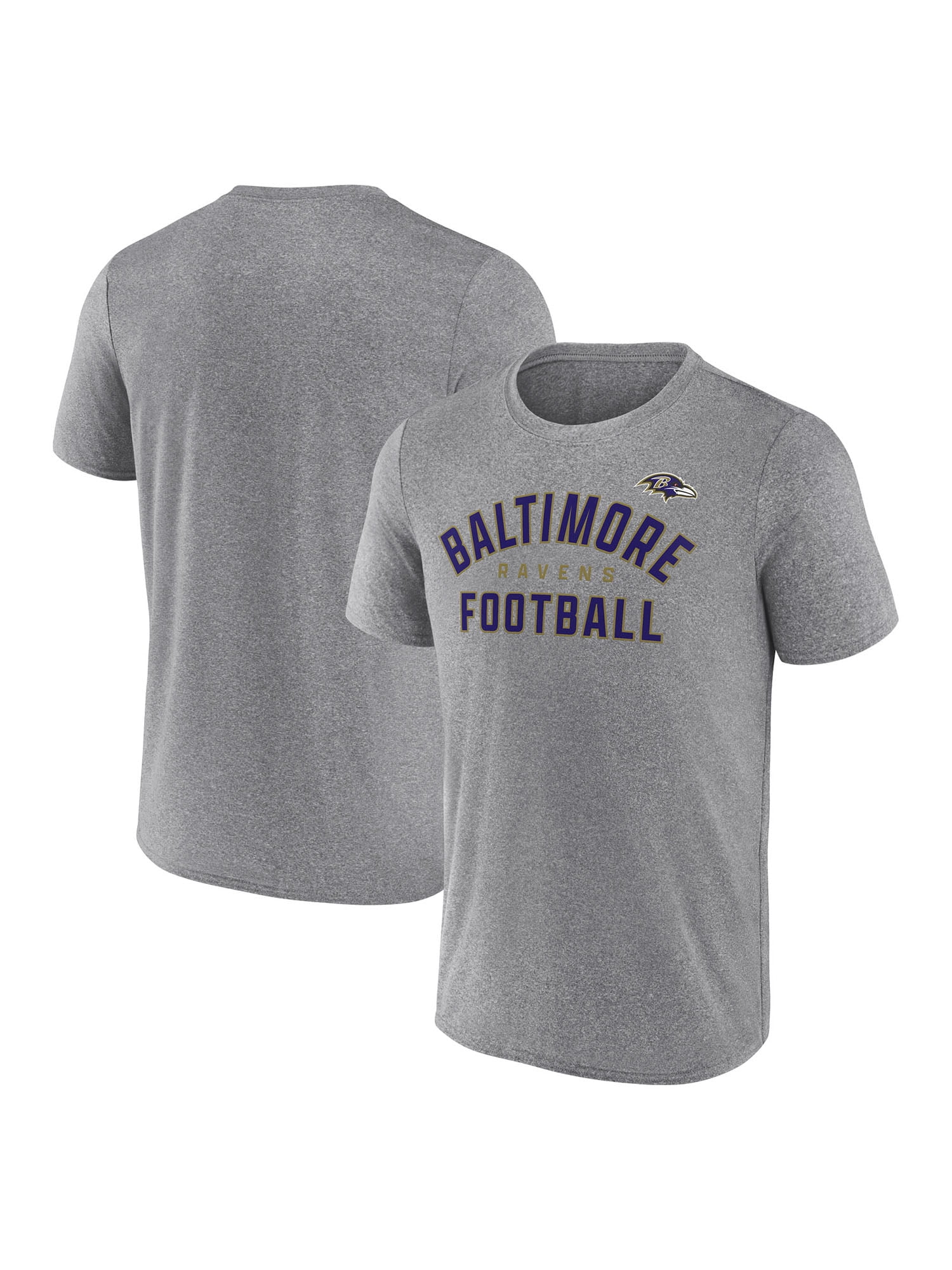 NFL Men's Baltimore Ravens Synthetic Gray Short Sleeve Arch Logo T-Shirt – All 32 Teams Available