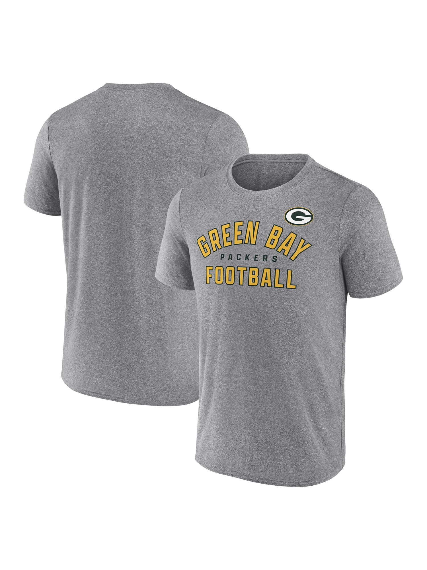 NFL Men's Green Bay Packers Synthetic Gray Short Sleeve Arch Logo T-Shirt – All 32 Teams Available