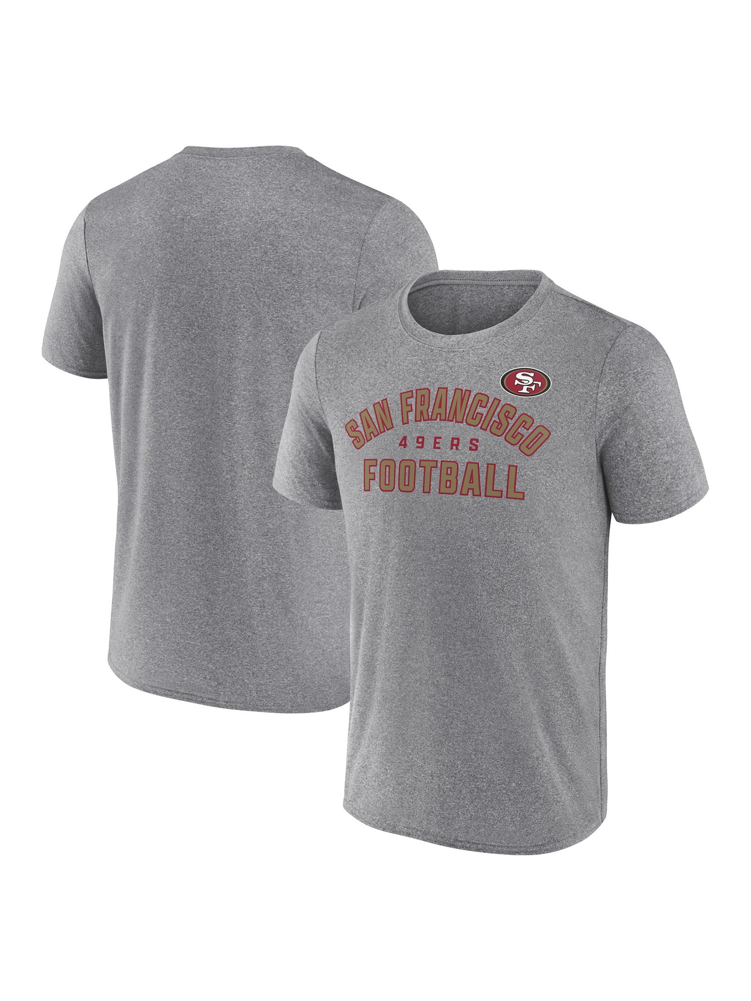 NFL Men's San Francisco 49ers Synthetic Gray Short Sleeve Arch Logo T-Shirt – All 32 Teams Available