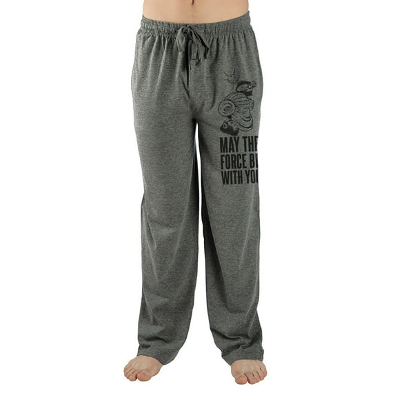 Mens Grey May The Force Be With You Star Wars Sleep Pajama Pants-X-Small