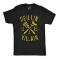 thumbnail image 1 of Mens Grillin Like A Villain T Shirt Funny Cookout BBQ Grill Tee Graphic Tees, 1 of 9