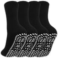 thumbnail image 1 of Mens Grip Socks, AMITOFO Anti Slip Crew Socks for Men-Non Slip Hospital Home Walking Socks for Elderly, 4 Pairs (Size 13-15 ), 1 of 7