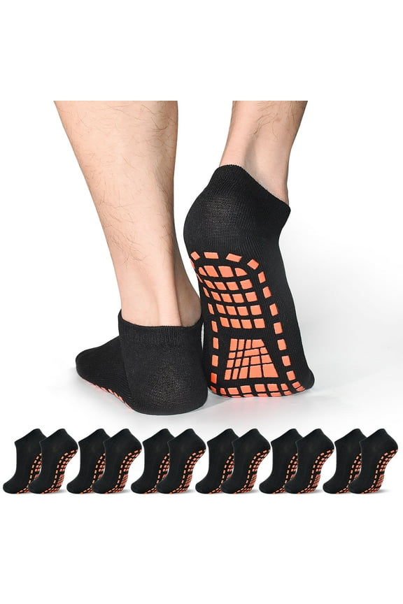 Non Slip Grip Socks for Men Grippy Socks Anti-Skid Yoga Pilates Hospital Gripper Workout Socks