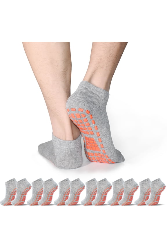 Non Slip Grip Socks for Men Grippy Socks Anti-Skid Yoga Pilates Hospital Gripper Workout Socks