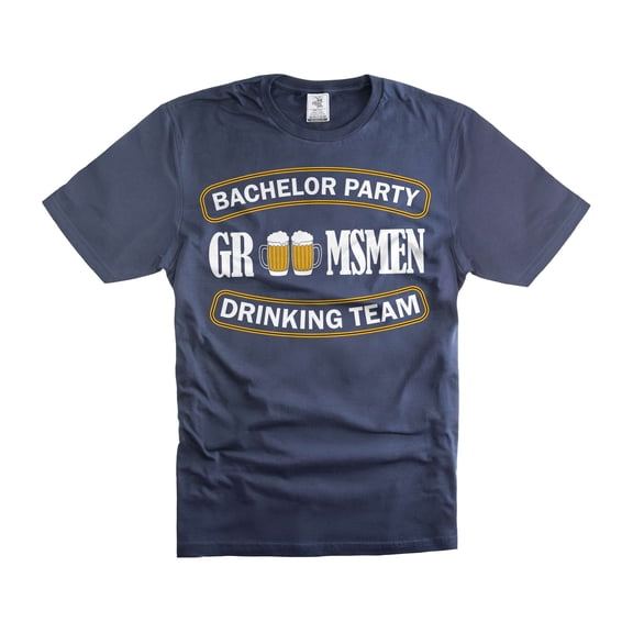 Mens Groosmen shirt Bachelor Party Groomsmen T-Shirts Groom Drinking Team Shirts Wedding Party Shirt (XX-Large Navy Blue)