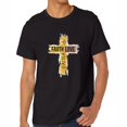 thumbnail image 1 of Mens Groovy Christian Cross, Faith Hope Love Retro Shirts Black 2X-Large, 1 of 5
