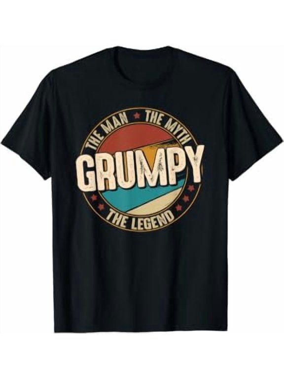 Mens Grumpy Shirts From Grandchildren Grumpy The Myth The Legend T-Shirt