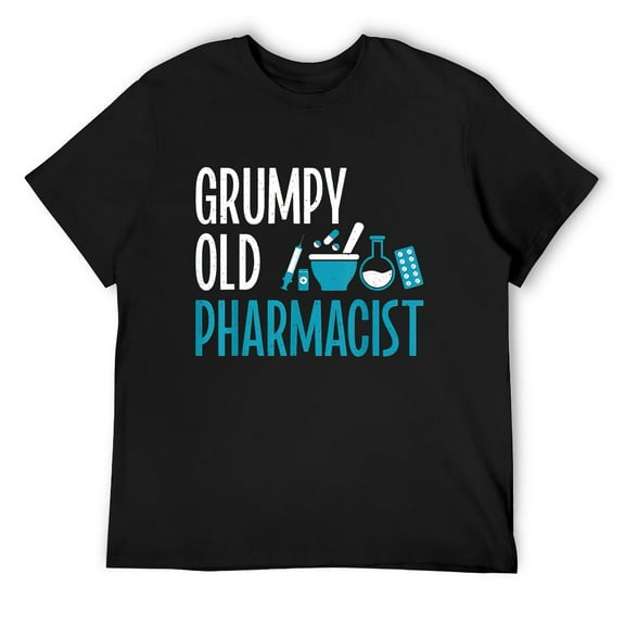 Mens Grumpy old Pharmacist T-Shirt Black 2X-Large