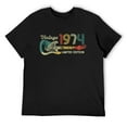 thumbnail image 1 of Mens Guitar Lover 48 Year Old ideas Vintage 1974 Limited Edition T-Shirt Black Large, 1 of 5