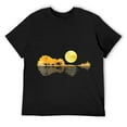 thumbnail image 1 of Mens Guitar Nature Moon Retro Style Guitarist Acoustic Guitar T-Shirt Black S, 1 of 5