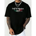 thumbnail image 1 of Mens Gulf Mexico T-Shirt Top Black S-5XL Mexican Flag Inspired Graphic Patriotic Vintage Coastal Design, 1 of 5