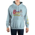 thumbnail image 1 of Mens Gundam Anime Cartoon Light Blue Graphic Hoodie-3XL, 1 of 2