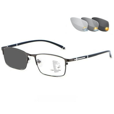Retro Square Progressive Reading Glasses For Men – Blue Light Blocking, +1.0 To +4.0, Multicolor Frames