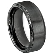 Jewelry Avalanche Mens Gunmetal Tungsten Wedding Band, 8mm Comfort Fit Tungsten Carbide Ring size 10