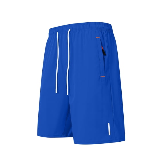 Mens Gym Shorts Elastic Waist Drawstring Basketball Quick Drying Breathable Running Shorts with Zipper Pockets