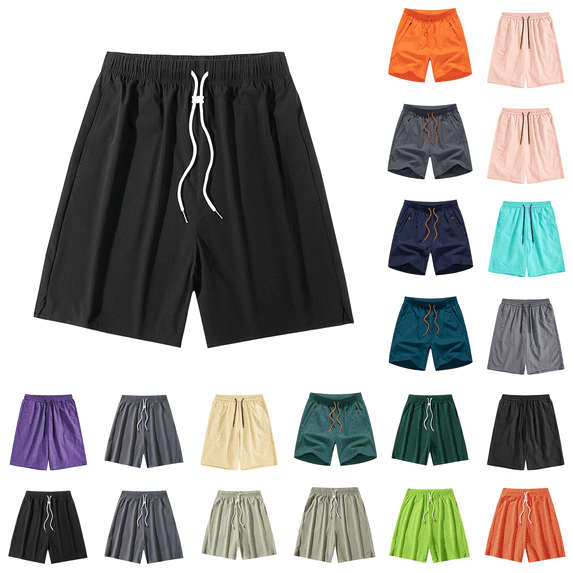 Mens Gym Shorts Elastic Waist Quick Dry Lightweight Casual Pants with Pockets Comfort Drawstring Workout Running Basketball Shorts