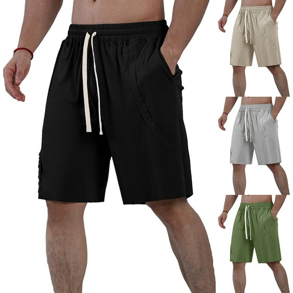 Mens Gym Shorts - Men's Hiking Cargo Shorts Outdoor Casual Work Hiking Shorts Stretch Waist Athletic Gym Short Casual Short Pants Gym Shorts