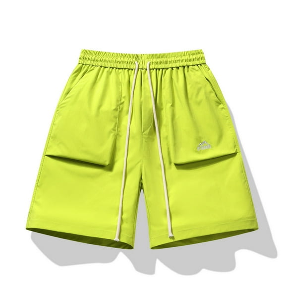 Mens Gym Shorts Qiggri Men's Solid Color Sports Fitness Training Breathable Shorts Pockets Cropped Pants Men's Athletic Shorts