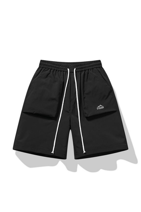 Mens Gym Shorts Qiggri Men's Solid Color Sports Fitness Training Breathable Shorts Pockets Cropped Pants Men's Athletic Shorts