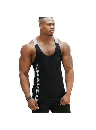 Muscle Alive Mens Bodybuilding Stringer Tank Tops Cotton Racerback