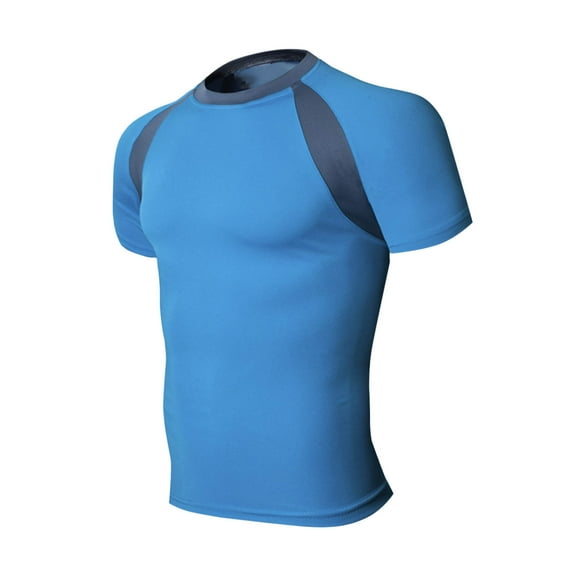 Mens Gym T-Shirts M-4X Big & Tall Short Sleeve Stretchy Slim Tees Tops Plus Size Pullover Crewneck Raglan Athletic Workout Running T Shirts