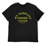Mens Habibi Husband - Arabic Language Tshirt Black Small