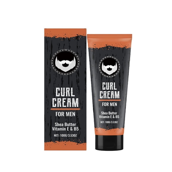 Mens Hair Products,Curl Cream,Hair Curl Cream for Men - Sandalwood Curling Cream with Vitamin E & B5, Shea Butter - Styling Cream for Curly Hair to Enhance, Define and Shape(100g/3.53oz)
