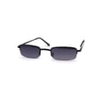 thumbnail image 1 of Mens Half Metal Rim Dad Shade Small Rectangle Sunglasses Black Smoke, 1 of 4