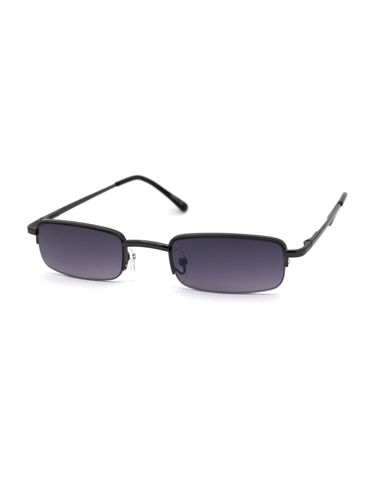 Mens Half Metal Rim Dad Shade Small Rectangle Sunglasses Mens Half Metal Rim Dad Shade Small Rectangle Sunglasses
