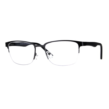 Mens Half Metal Rim Powered Bifocal Reading Eyeglasses Gunmetal Black 1.0