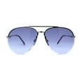 thumbnail image 1 of Mens Half Rim Double Bridge Tear Drop Pilot Metal Rim Sunglasses Silver Navy, 1 of 4