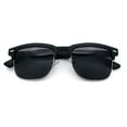 thumbnail image 1 of Mens Half rim Rectangular Luxury Hipster Shade Sunglasses Matte Black, 1 of 9