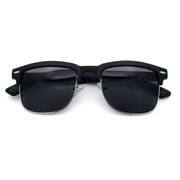 Mens Half rim Rectangular Luxury Hipster Shade Sunglasses Matte Black