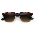 thumbnail image 1 of Mens Half rim Rectangular Luxury Hipster Shade Sunglasses Tortoise - Brown, 1 of 9