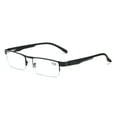 thumbnail image 1 of Mens Half Rimless Blue Light Blocking Rectangle Reading Glasses +2.0, Metal Black Spring Hinges Classic Readers 2.0, 1 of 6