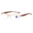 thumbnail image 1 of Mens Half Rimless Sport Reading Glasses +2.5, Brown Plastic Readers 2.5, 1 of 4