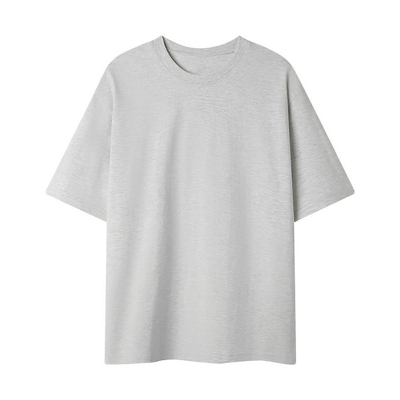 Mens Half Sleeve T-Shirts Cotton Solid Relaxed Pull-On Shirt Tops Lightweight Breathable Moisture Wicking Tee Shirts for Sports
