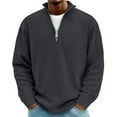 thumbnail image 1 of Mens Half Zip Up Sweatshirts, Long Sleeve Pullover for Men Spring Fashion Loose Fit Solid Color Corduroy Sweatshirt Big and Tall, 1 of 6